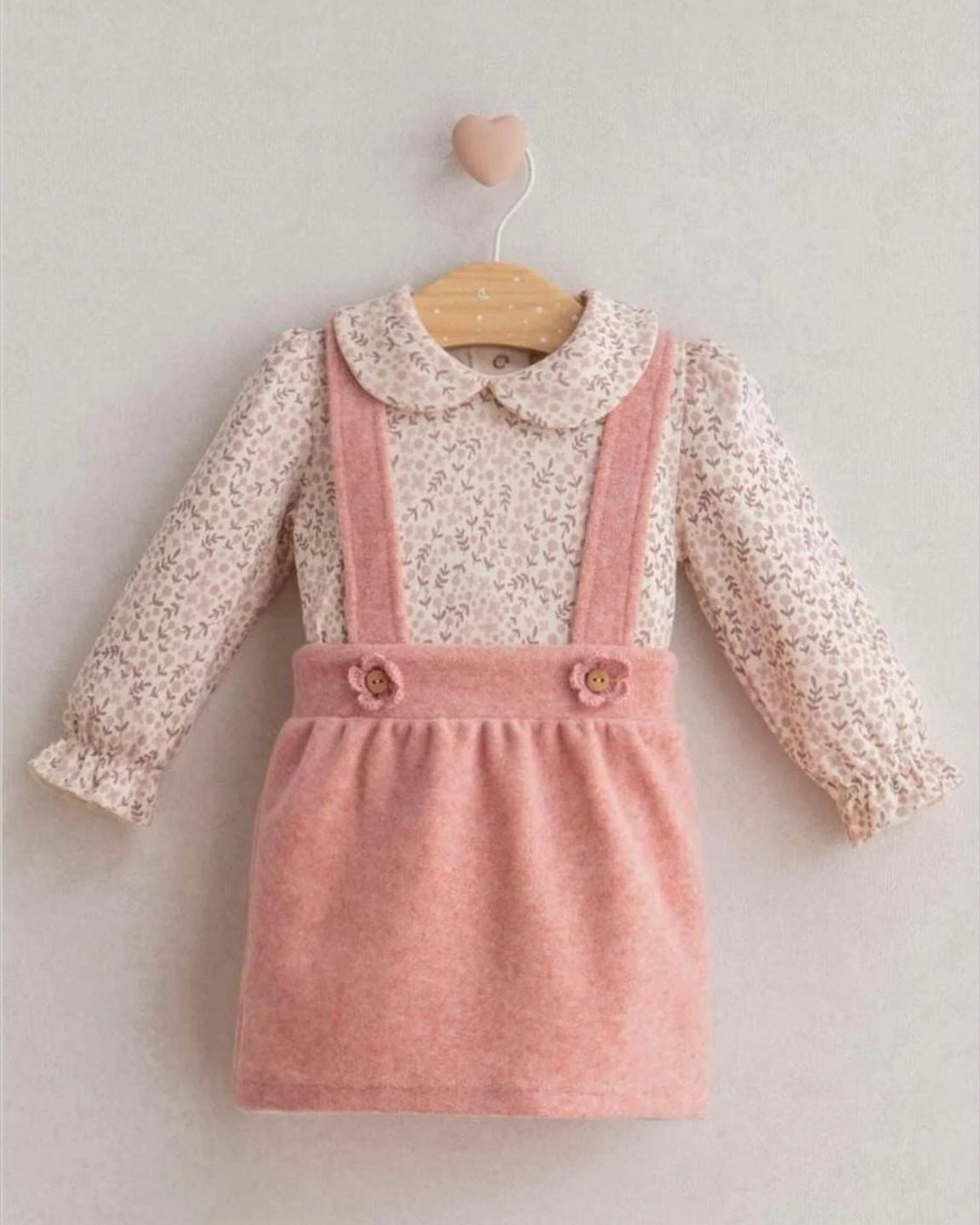 Roze tuinrok met blouse