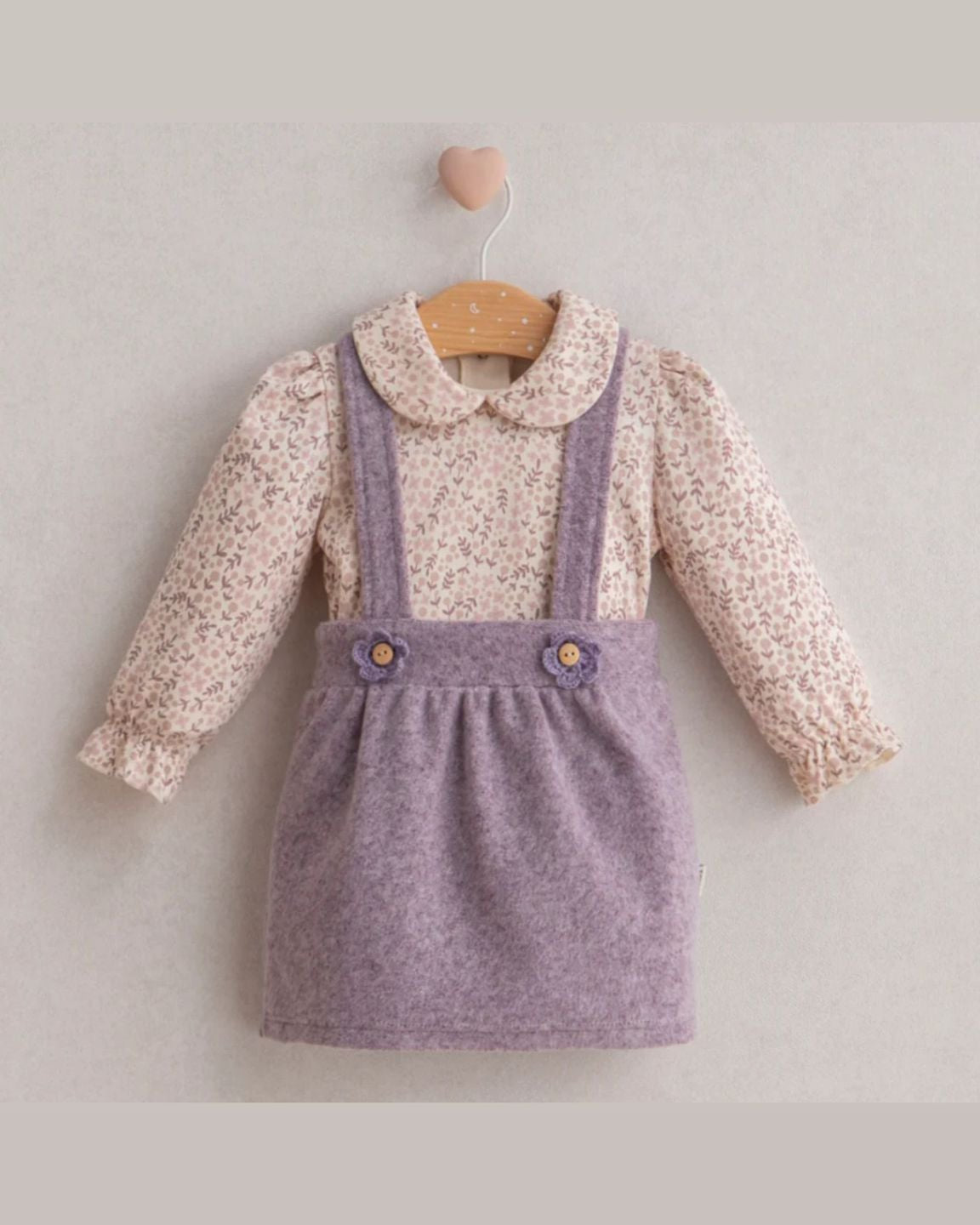 Paarse tuinrok met blouse