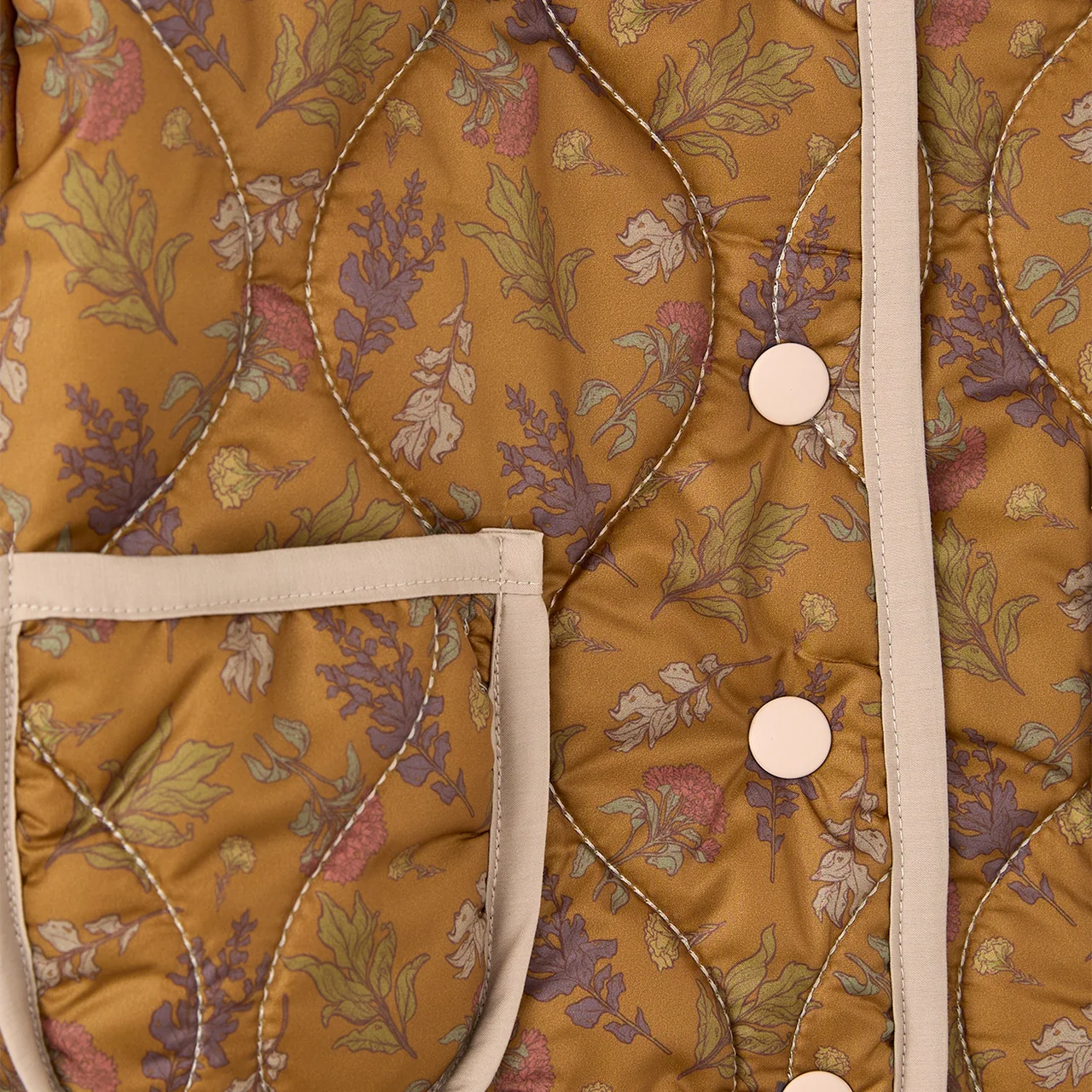 Gewatteerde Jas met Bloemenprint