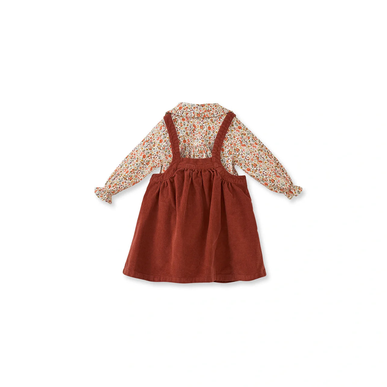 Bordeaux Fluwelen Jurk en Blouse met Print