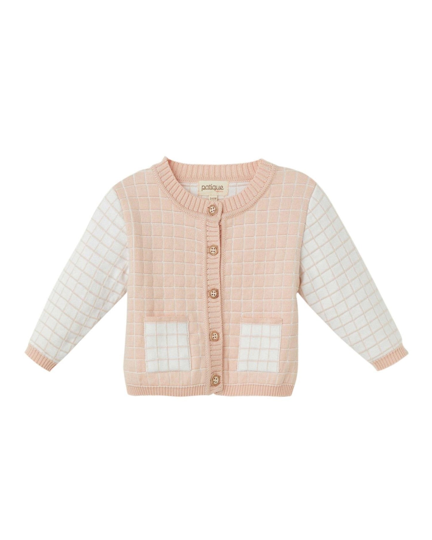 Roze vest met ruitjespatroon