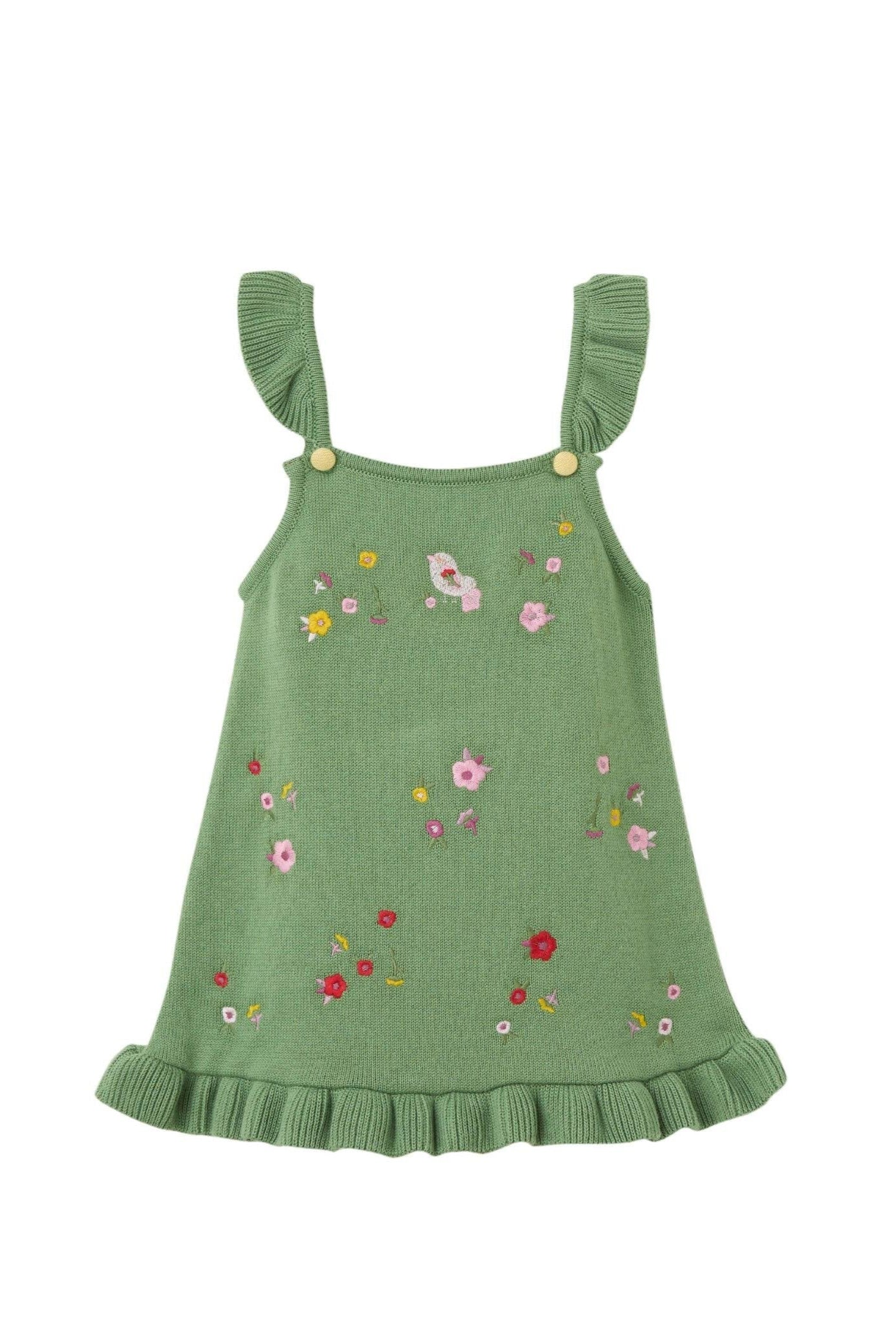 Gebreide groene jurkje