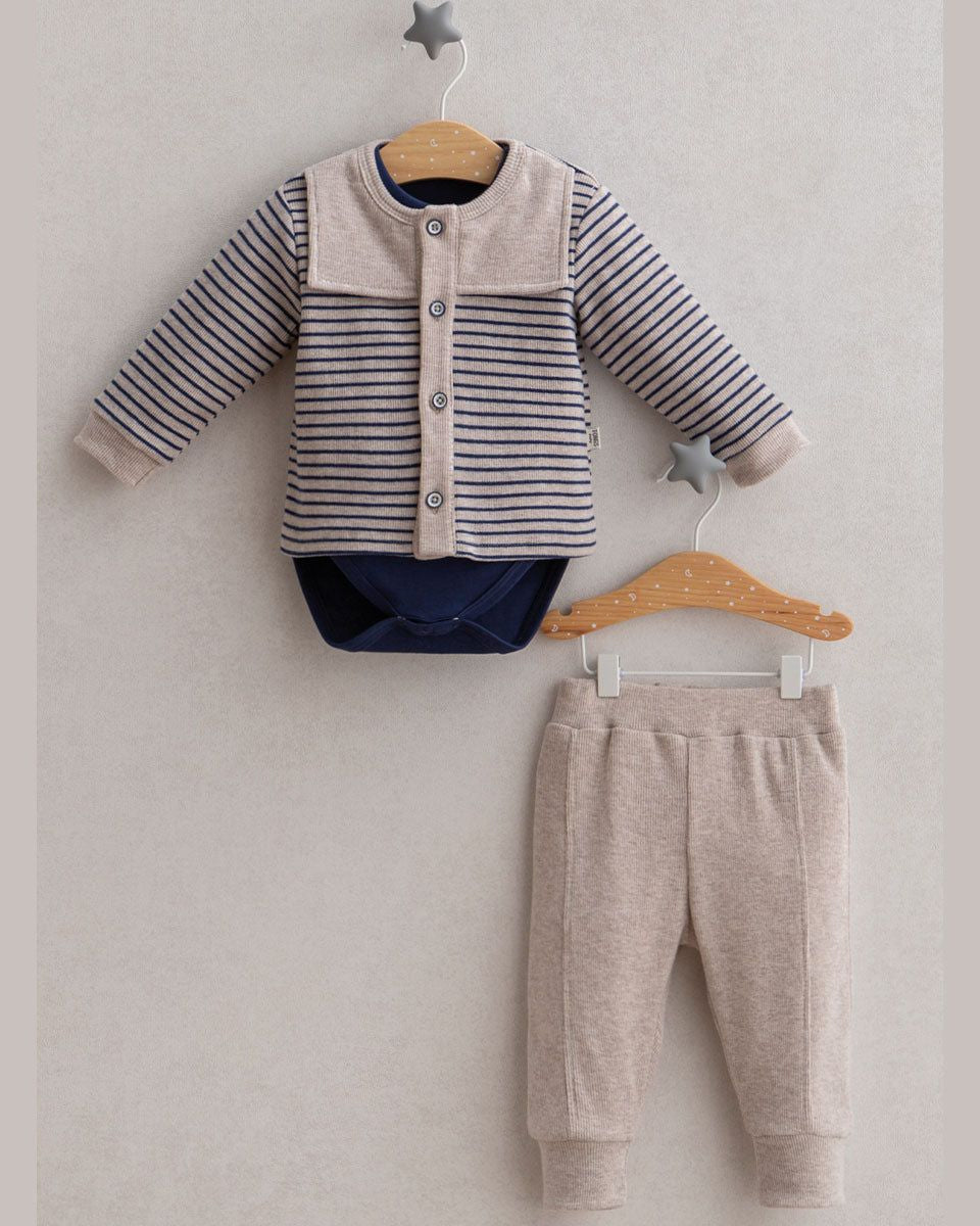 3 delige set met trendy strepen