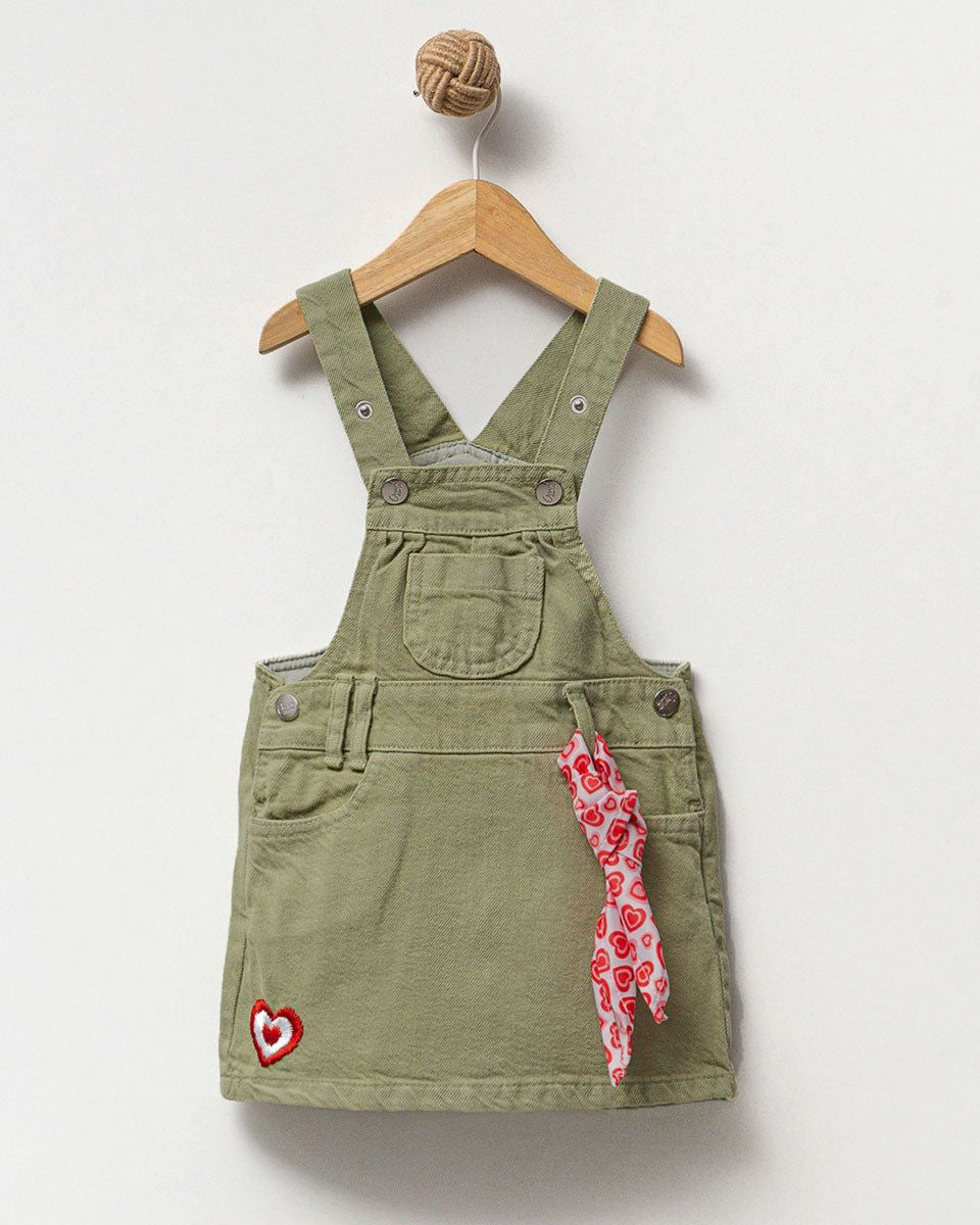 Groene denim tuinrok