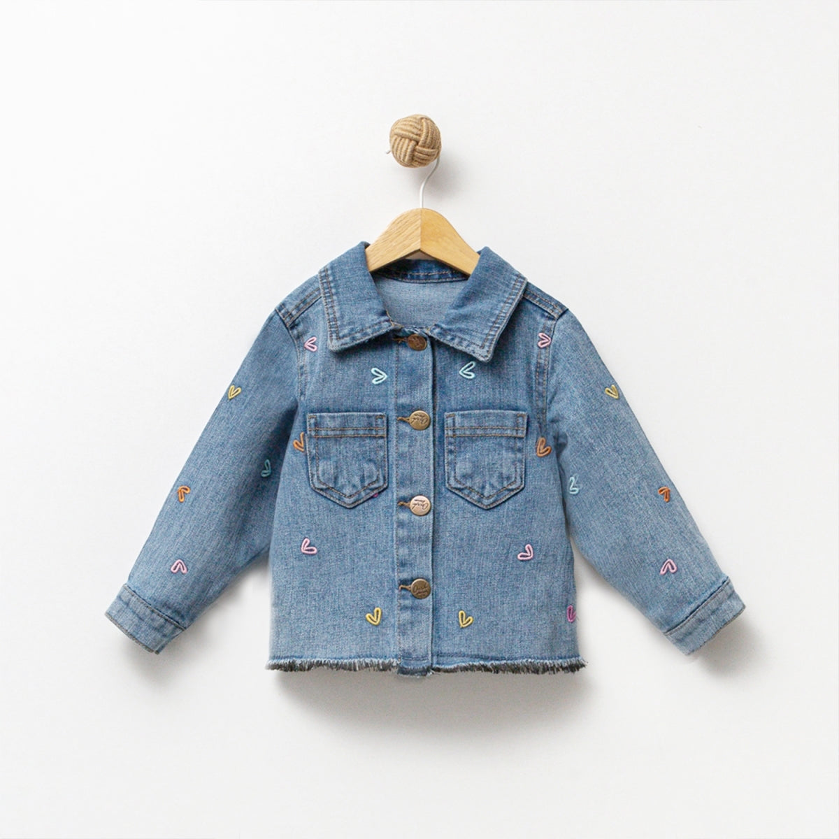 Denim jas met hartjesdetail