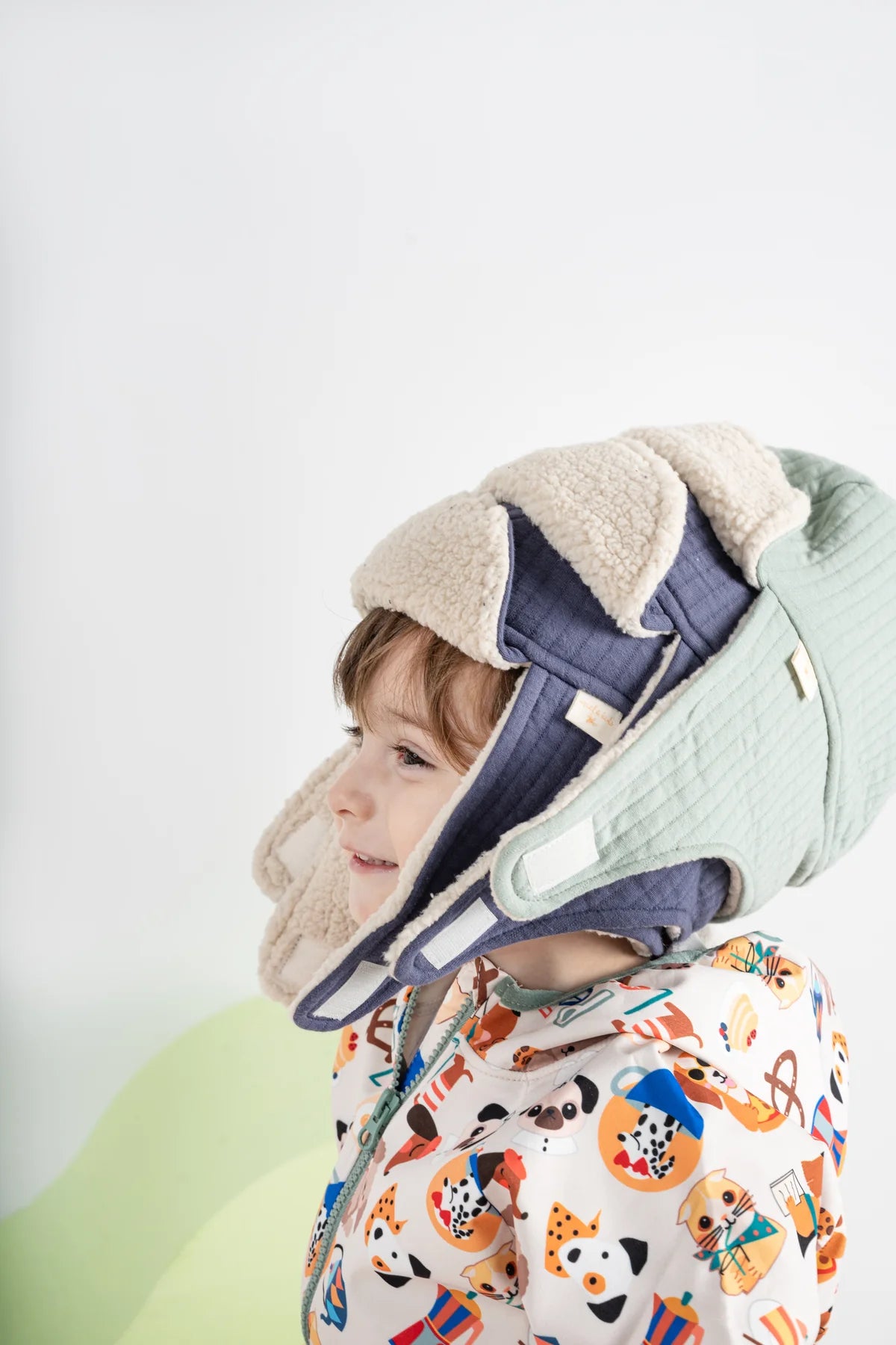 Blue muts met pluche voering