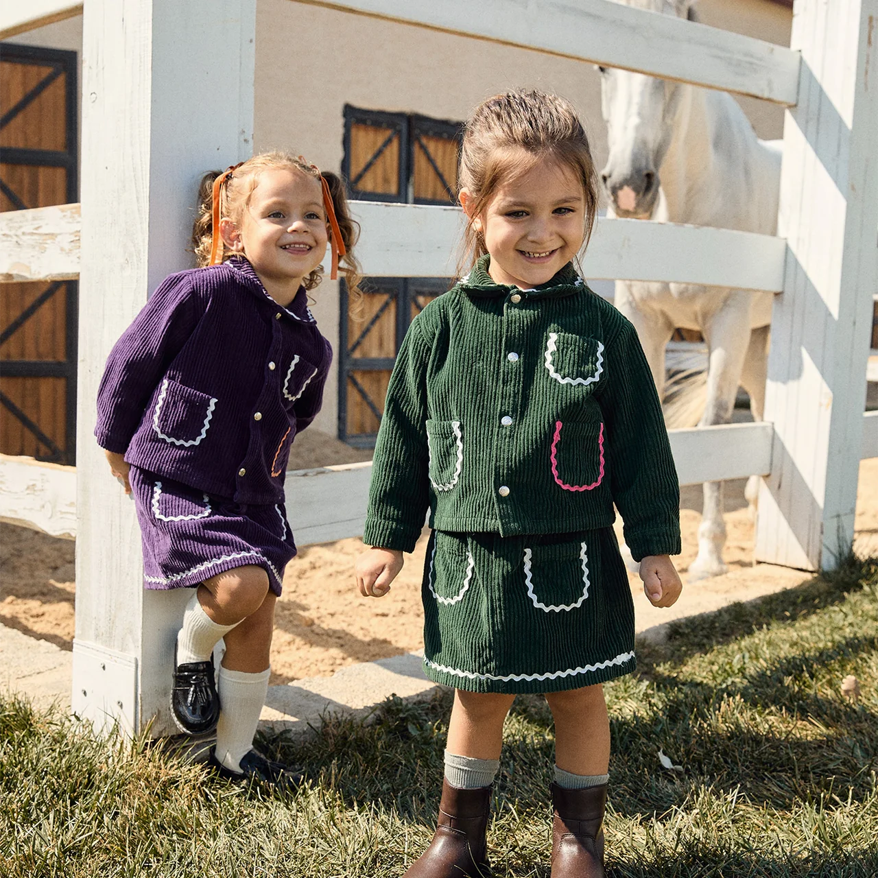 Groene Fluwelen Rok en Jasje