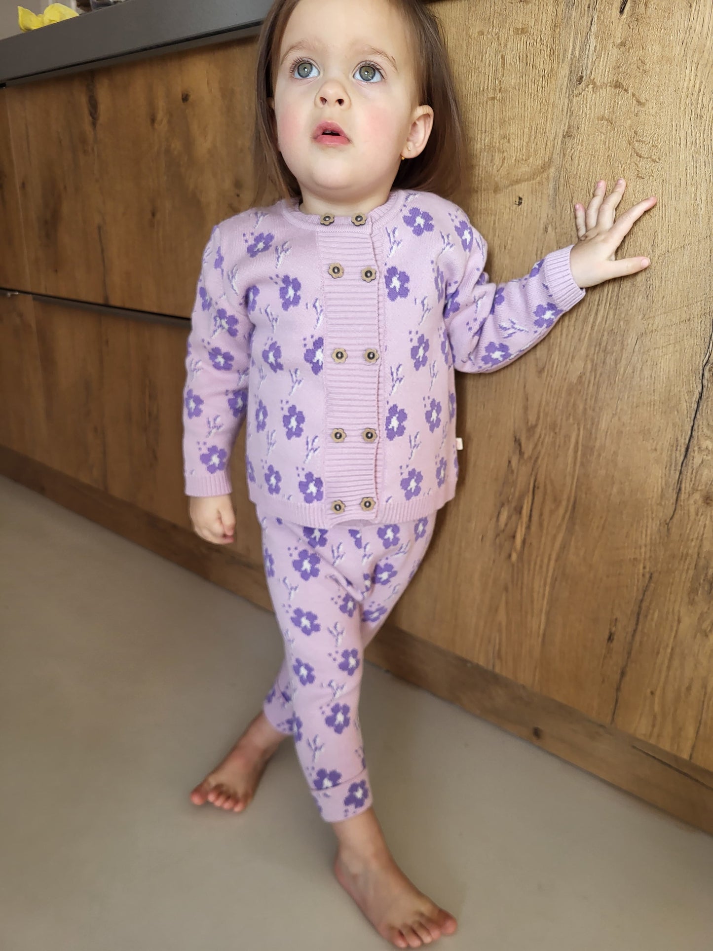 Gebreide Lila outfit