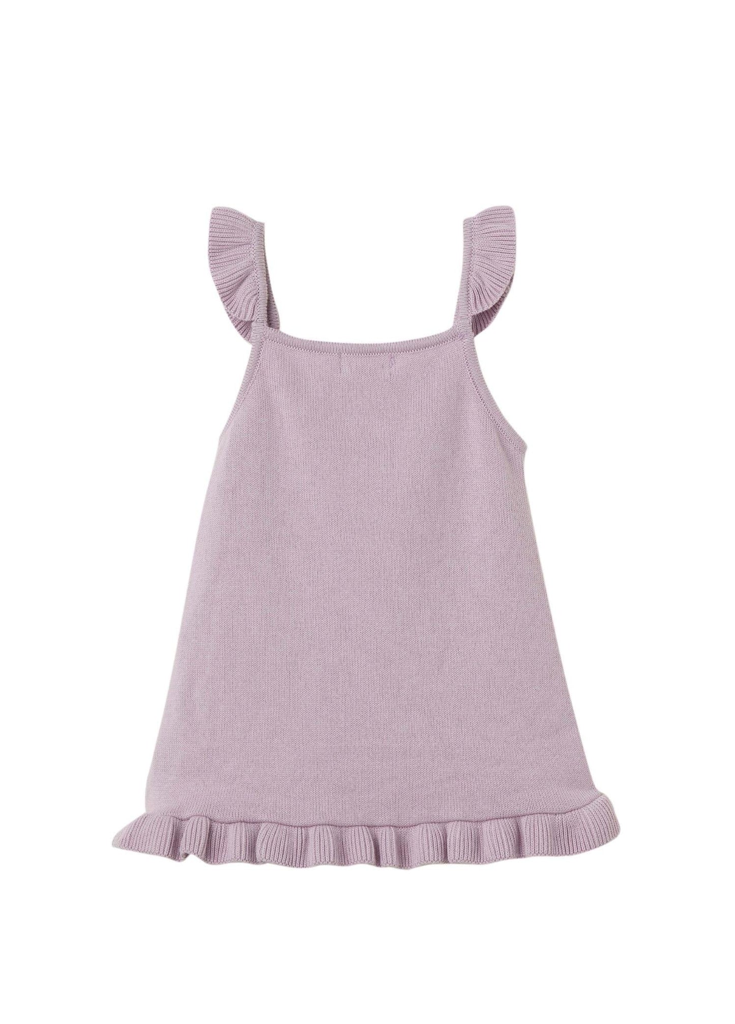 Gebreide lila jurkje