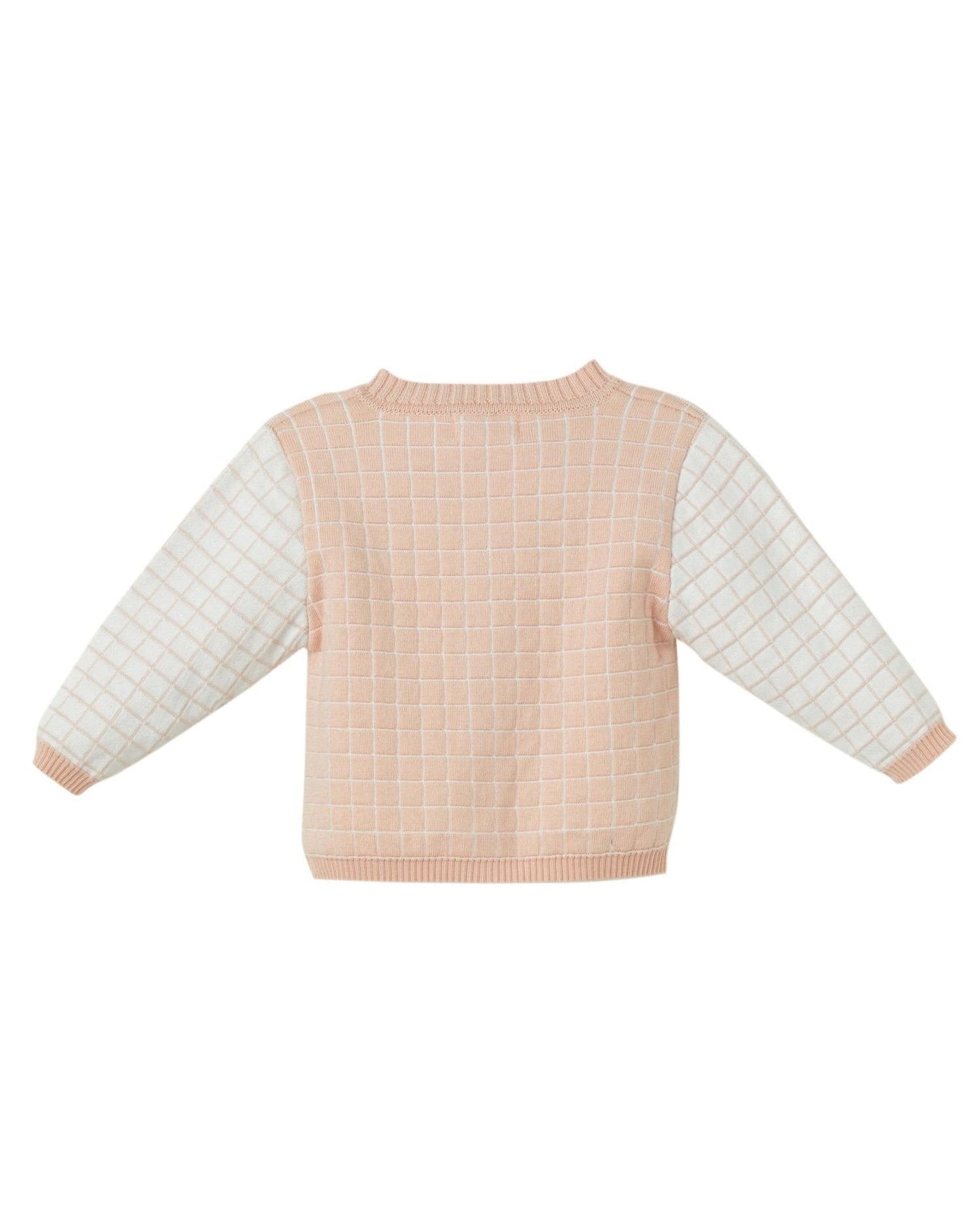 Roze vest met ruitjespatroon