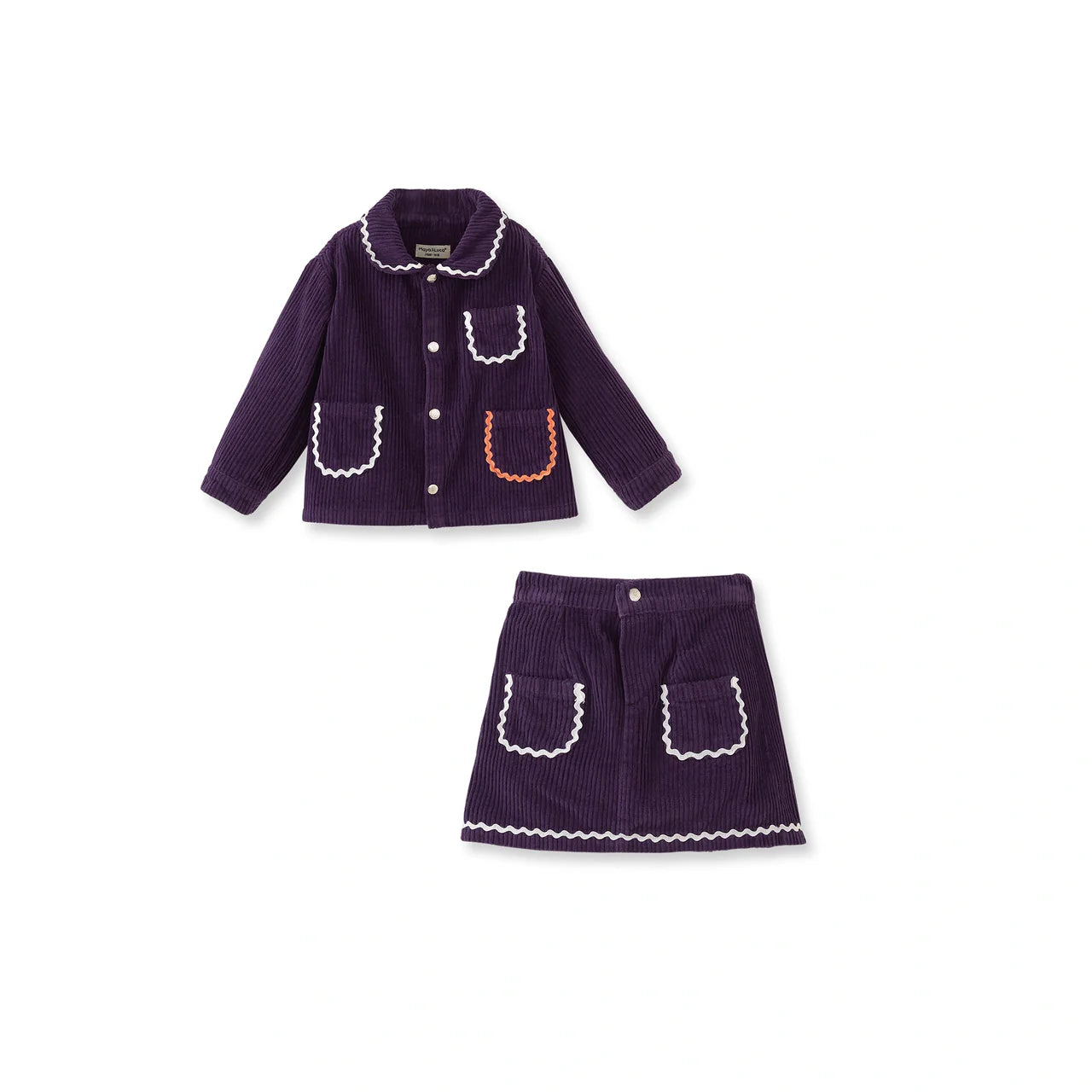 Paarse Fluwelen Rok en Jasje